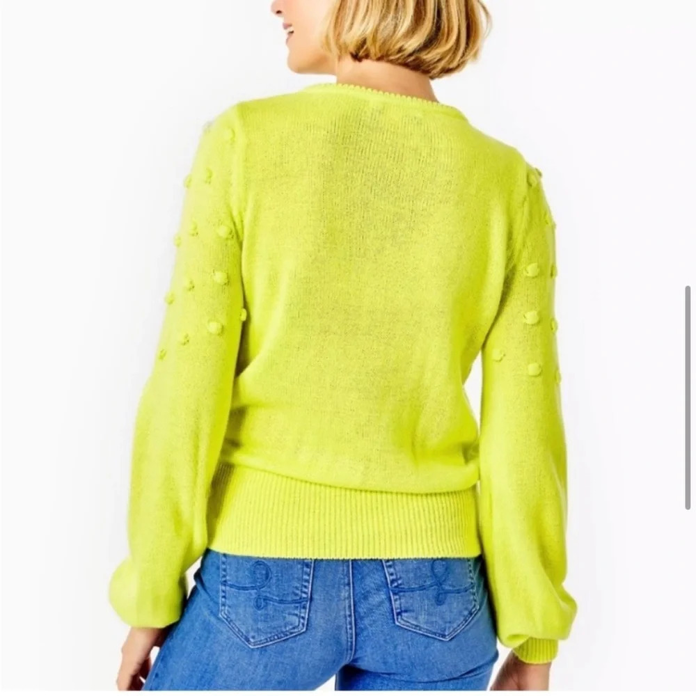 LILLY PULITZER | Tekla Bauble Yellow Pull Over Knit Sweater Lime Green Size xs - Picture 3 of 11